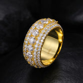 5 Row Moissanite Ring 925 Sterling Silver